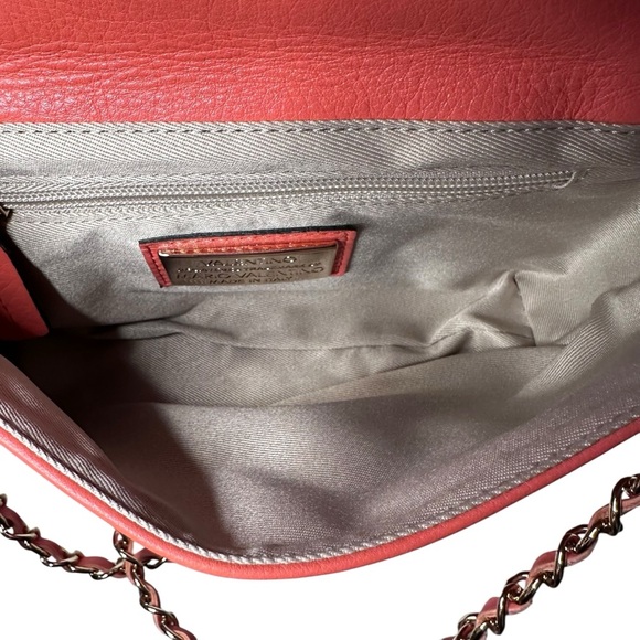 Mario Valentino Orange Leather Signature Embossed Shoulder Crossbody Bag - Picture 13 of 16